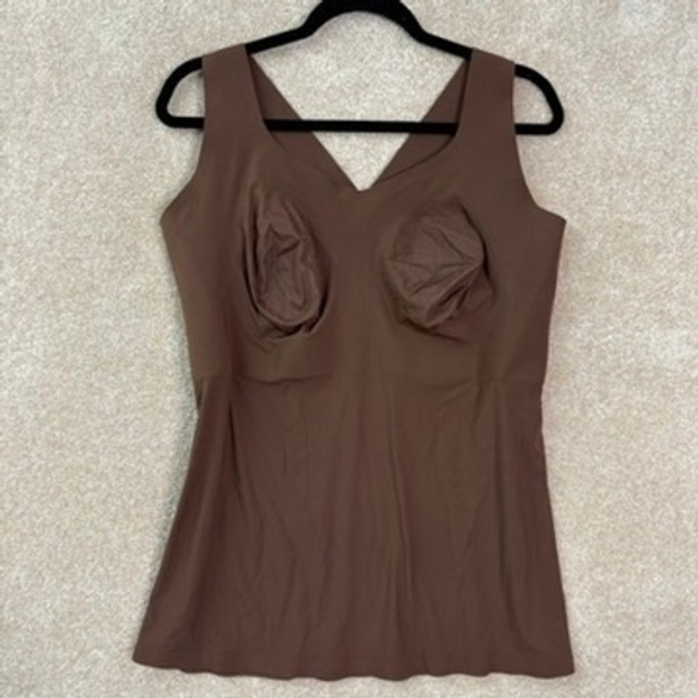 EVELYN & BOBBIE Defy Bra Tank Women's 3X Brown Seamless Wirefree EB Core Support